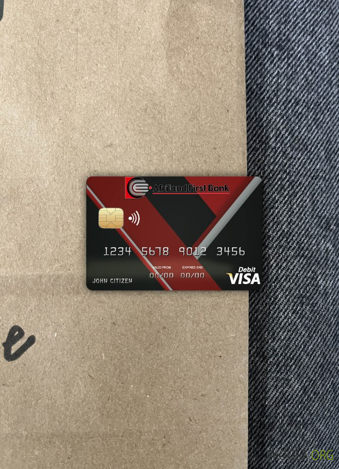 Congo Afriland Première carte visa bancaire photolook recto